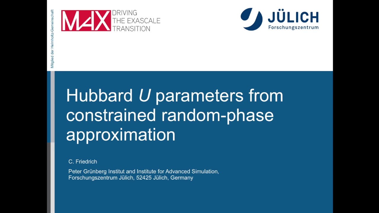 Hubbard U parameters from constrained random-phase approximation - - Picking Flowers 2019