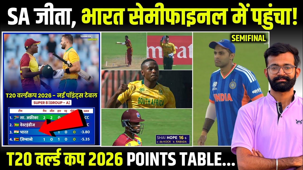 T20 World Cup 2026 Points Table After Today's Match, India Qualify For Semifinal After Sa Win!