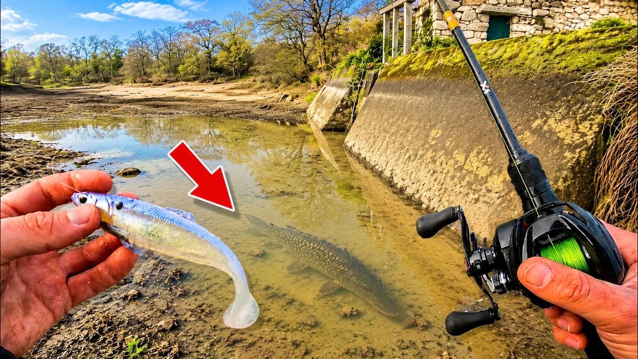 Cet étang se vide et dévoile son potentiel, la pêche inoubliable entre potes !!