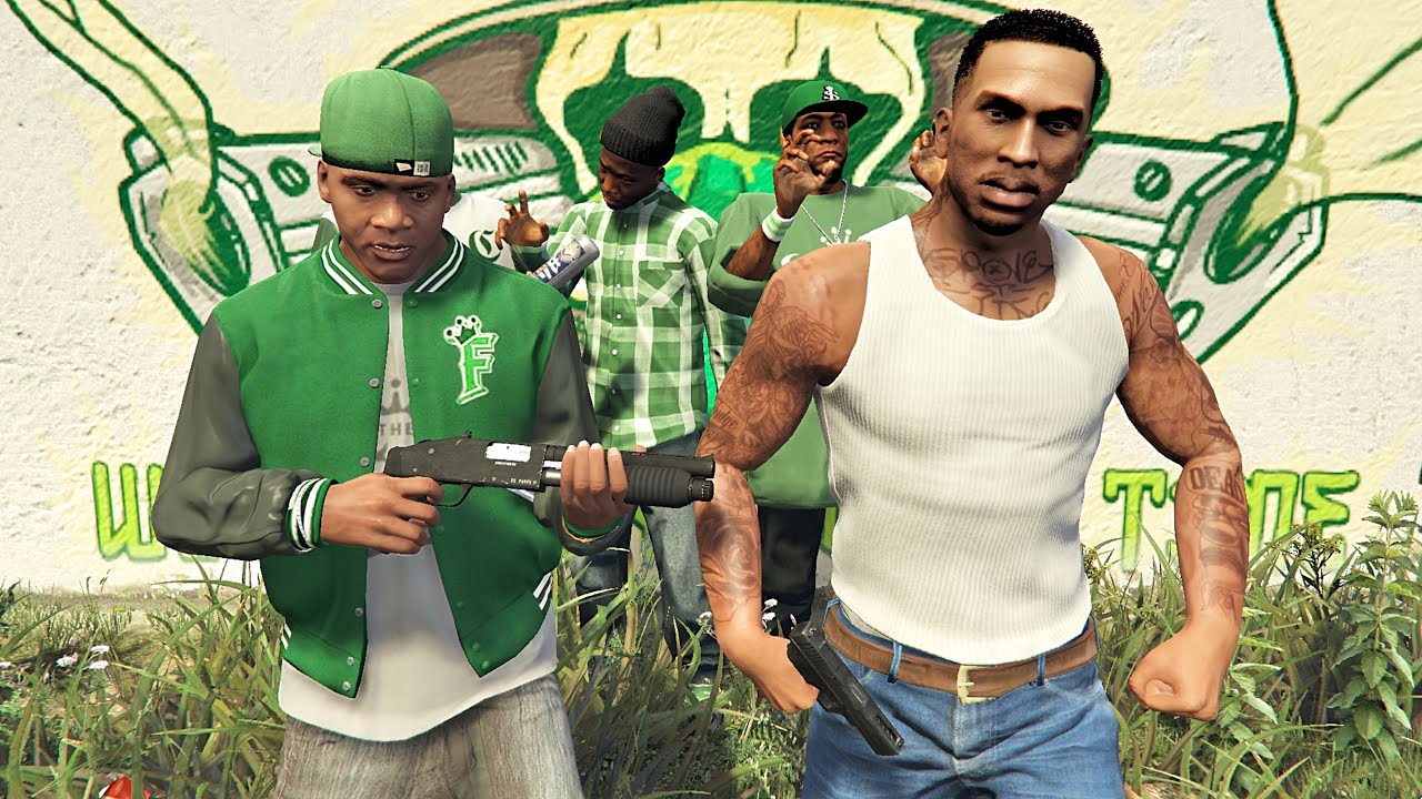 GTA 5 FRANKLIN & CJ - THE STREETS IS OURS - TERRITORY TAKEOVER (GTA 5 MODS)