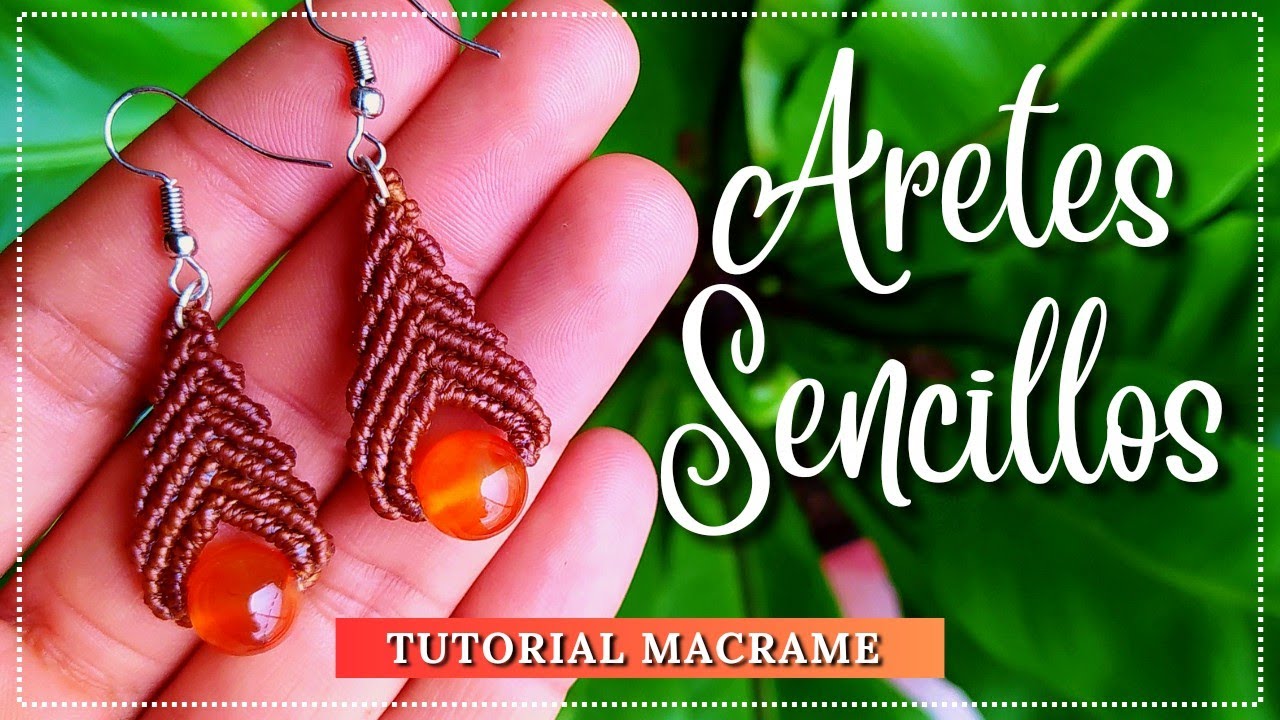 ARETES GOTA 💧 Como tejer AROS EN MACRAME / Aretes sencillos
