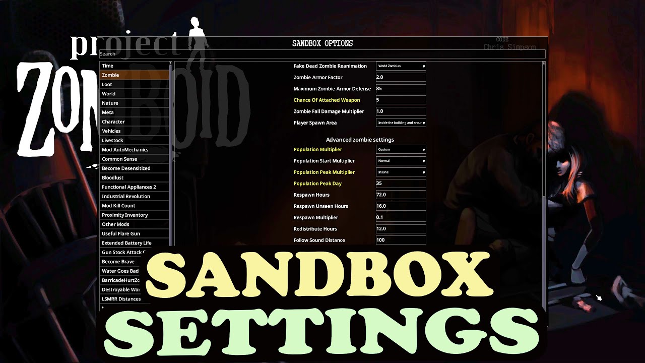 The Most Important Project Zomboid Sandbox Settings EXPLAINED