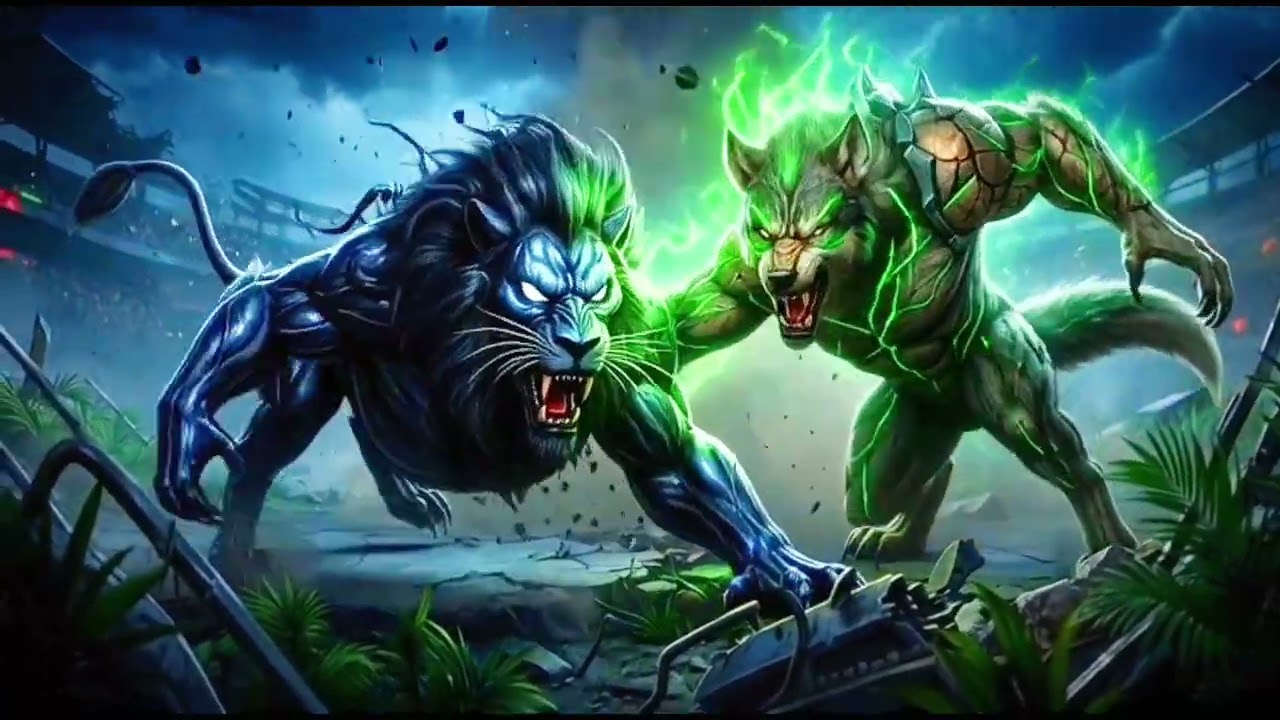 VENOM LION 🦁 vs HULK WOLF 🐺 | Super Beast Zone | Epic Animal Battle Animation