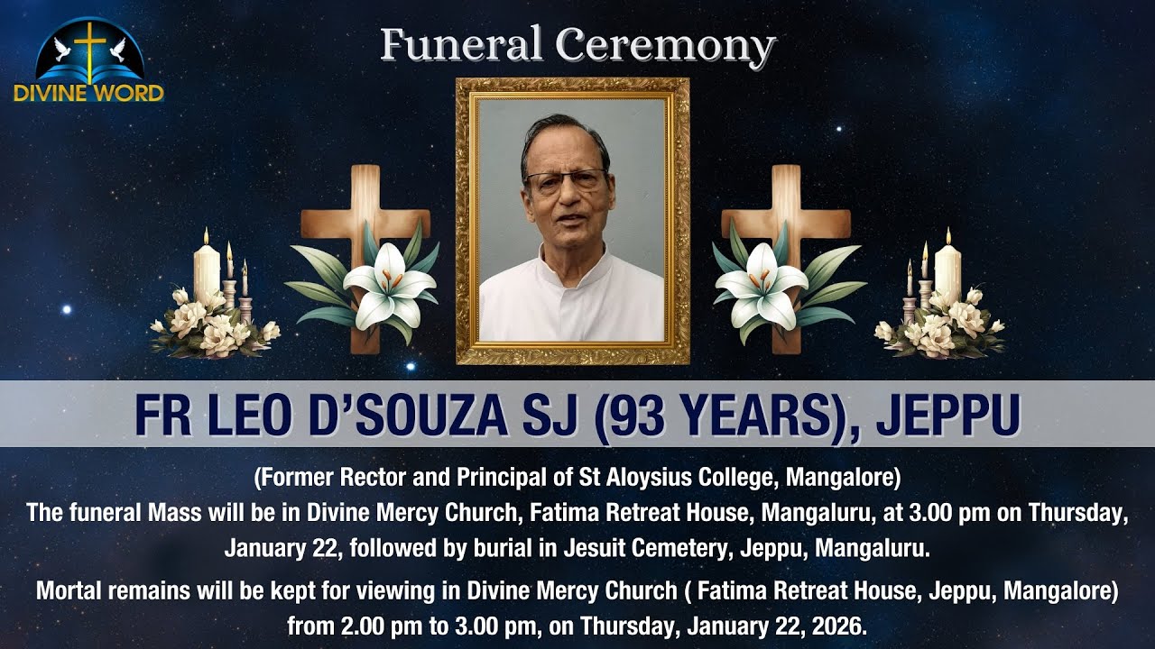 Funeral Ceremony of Fr Leo D’Souza SJ (93 Years) | Fatima Retreat House, Jeppu