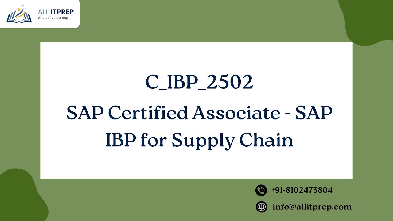Sample Questions for C_IBP_2502 SAP IBP for Supply Chain