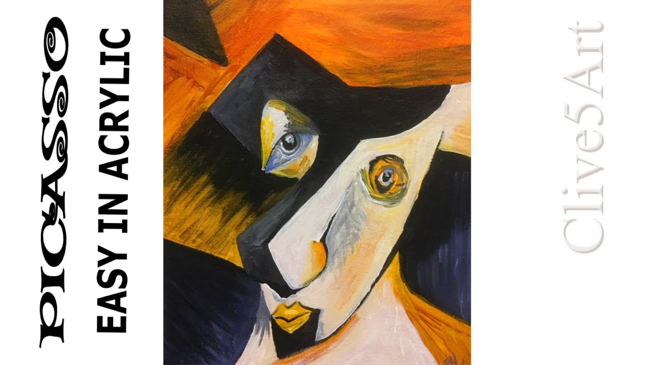Picasso Cubist style Acrylic painting for beginners, Acrylic painting,clive5art
