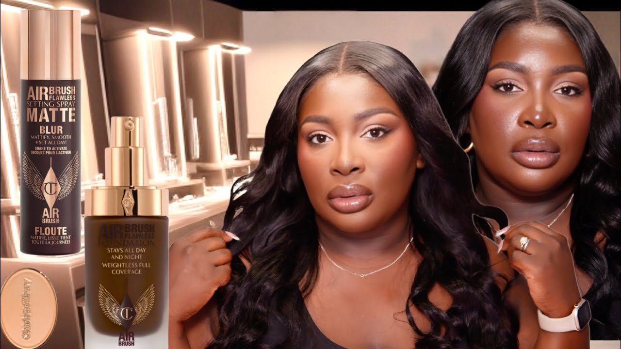 Charlotte Tilbury NEW AIRBRUSH FLAWLESS Foundation and Matte Blur Setting Spray - Review & Wear Test