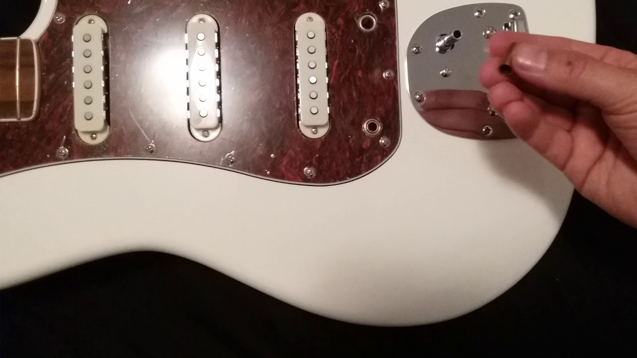 Squier Bass VI bridge mod