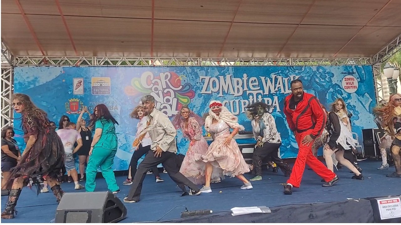 Zombie Walk Curitiba 2026 - Thriller e Michael Jackson Cover - Vídeo Completo