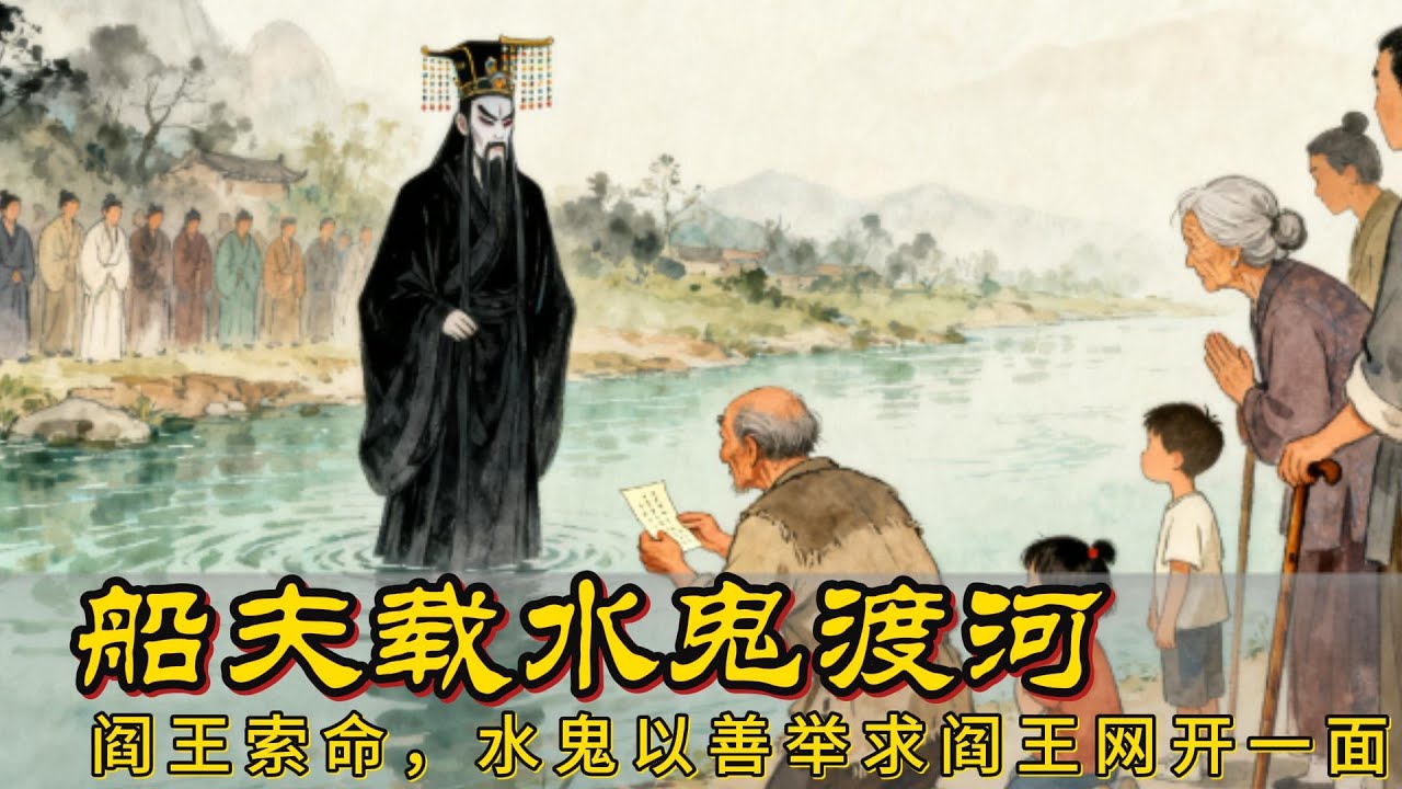 民间故事：船夫载水鬼渡河，阎王索命，水鬼以善举求阎王网开一面    #民间故事   #民间传奇   #故事分享