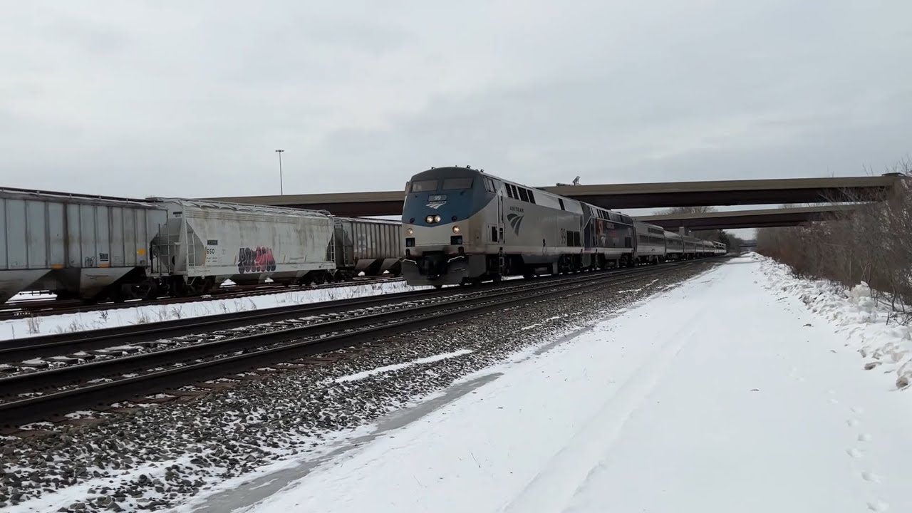 Railfaning in Utica on a Brisk Weekend featuring Amtrak #100 