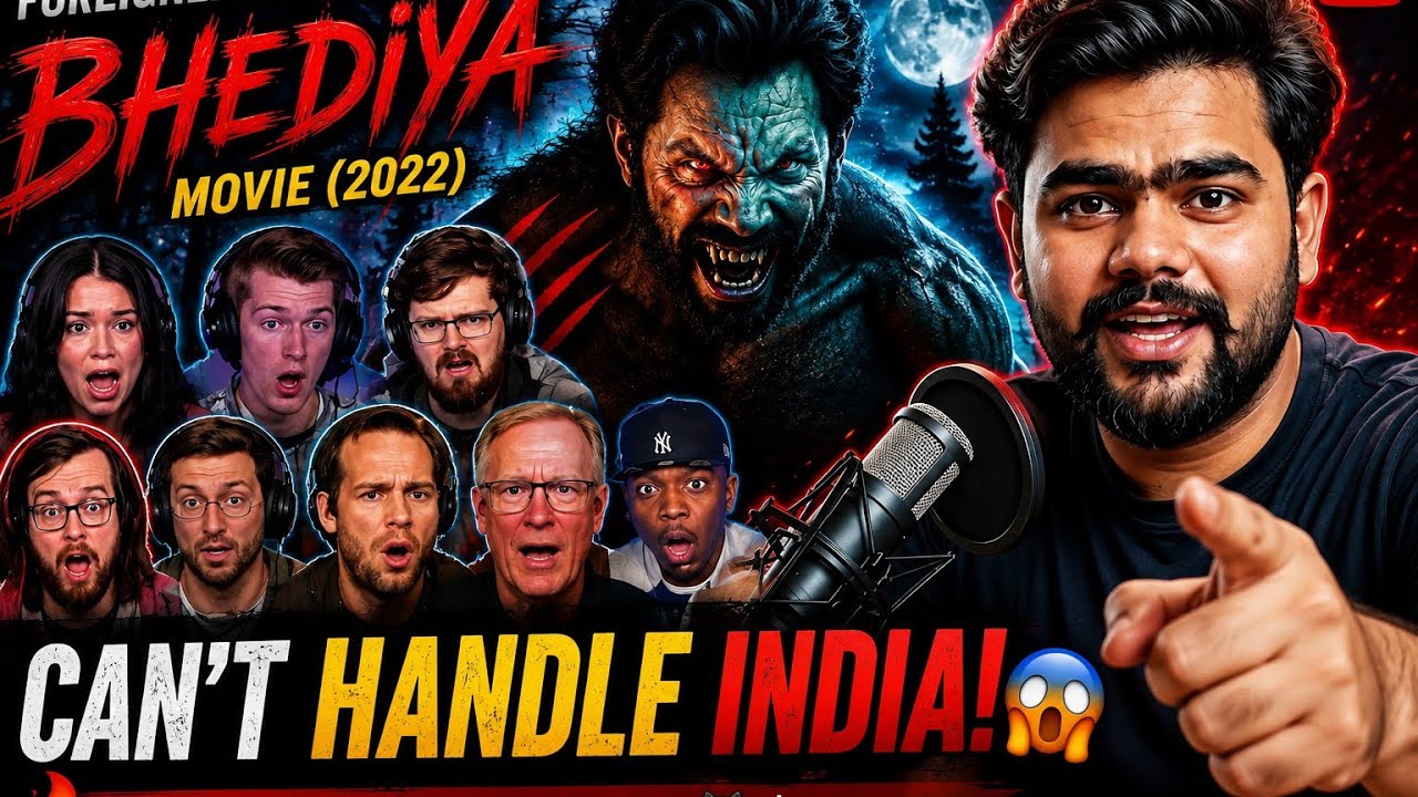 Foreigners React to BHEDIYA 😱 | Indian Werewolf Movie Shocked Them! | Movie Reaction Hindi
