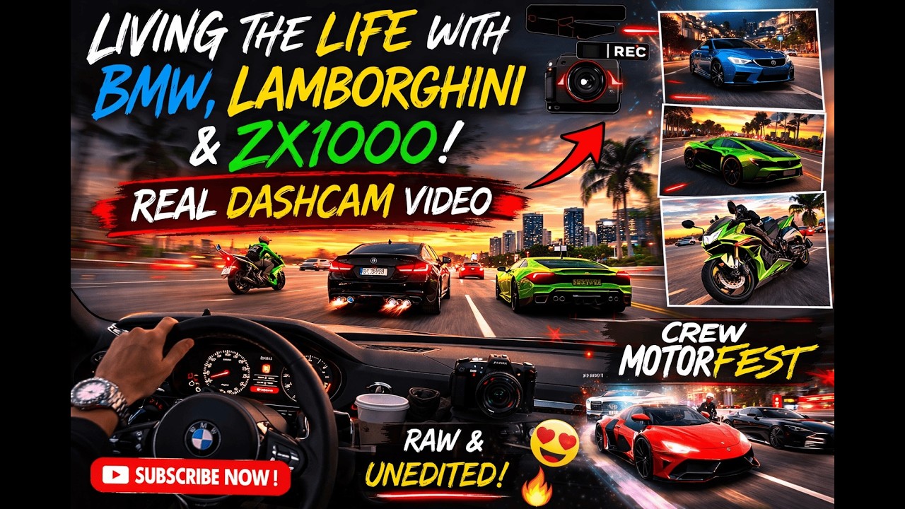 The Crew Motorfest LIVE | Real Dashcam Driving | Living the Life with BMW, Lamborghini & ZX1000