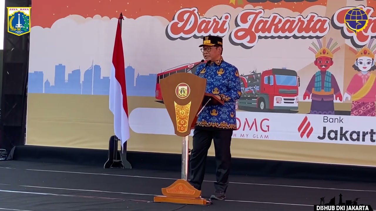 Pelepas keberangkatan para peserta Program Mudik Gratis Pemprov DKI Jakarta tahun 2026 di Monas