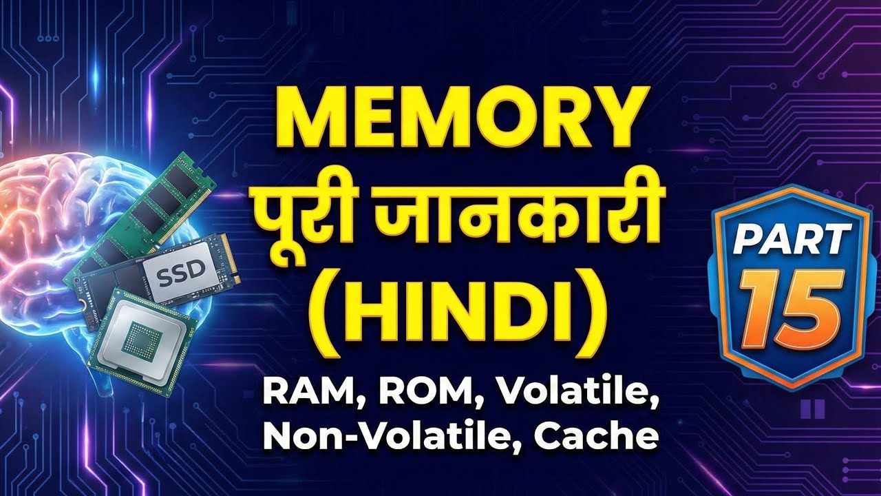 Classification Of Memory - Part 15 | Memory Ki Full detail in hindi | SSD vs HDD 🔥#ssd#hdd#memory 