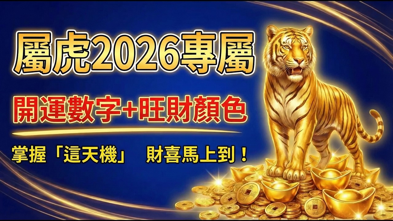 別再盲目努力！屬虎人2026年的「開運數字」與「旺財顏色」，掌握了才能真正逆天改命！#2026生肖虎運勢 #屬虎2026運勢 #招財 #偏財運 #改運 #屬虎 #開運顏色 #幸運數字 #生肖虎