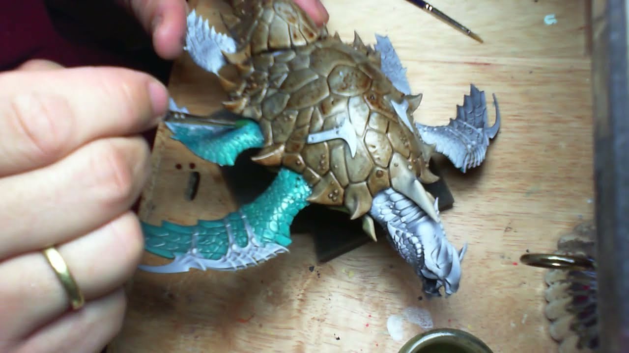 Warhammer Age of Sigmar Oil painting. Akhelian Leviadon.