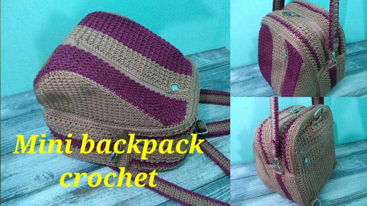 Crochet || Mini Backpack Crochet || Tas gendong rajut