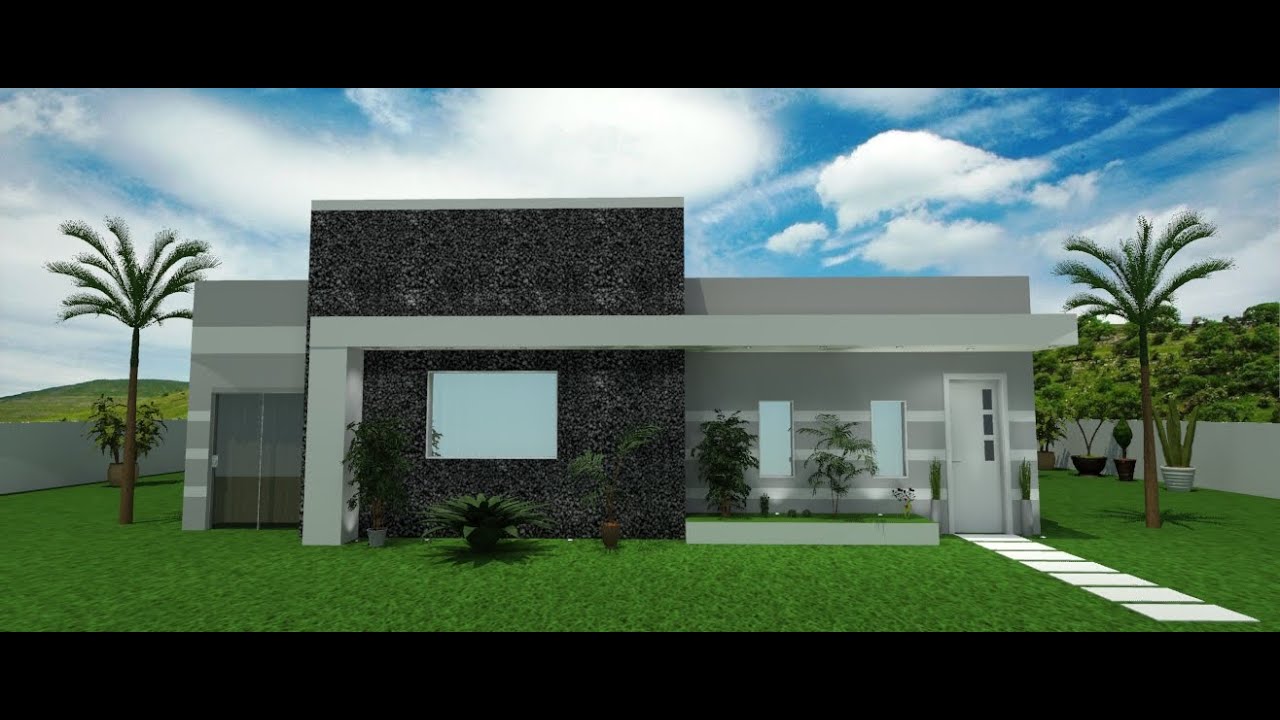 Promob - L7 Design - Projeto de Exterior - Fachada com Jardim, Iluminação e Revestimentos