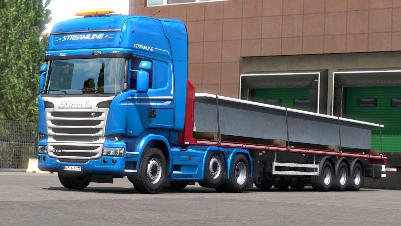 ETS 2 - Scania Streamline Transporting Concrete Beams