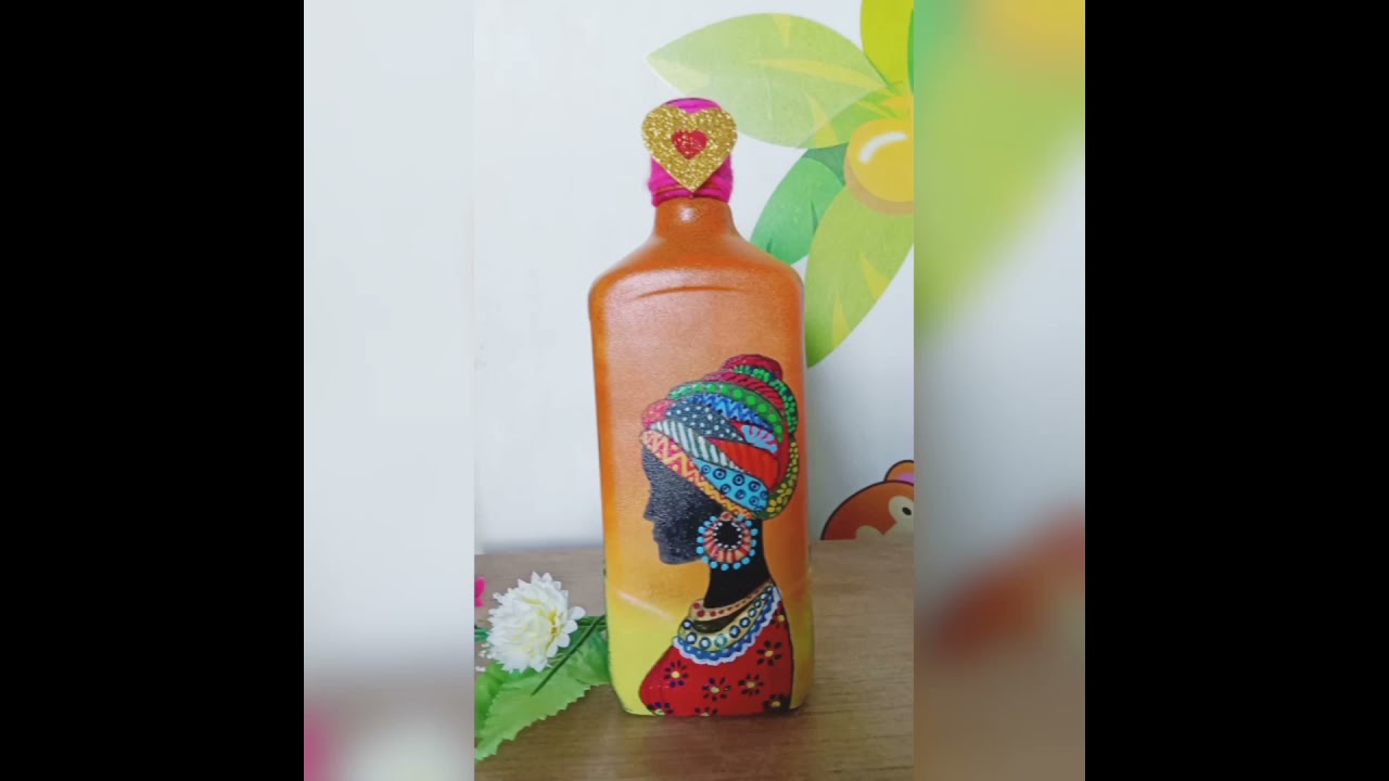 African lady silhouette bottle art 👩🍾
