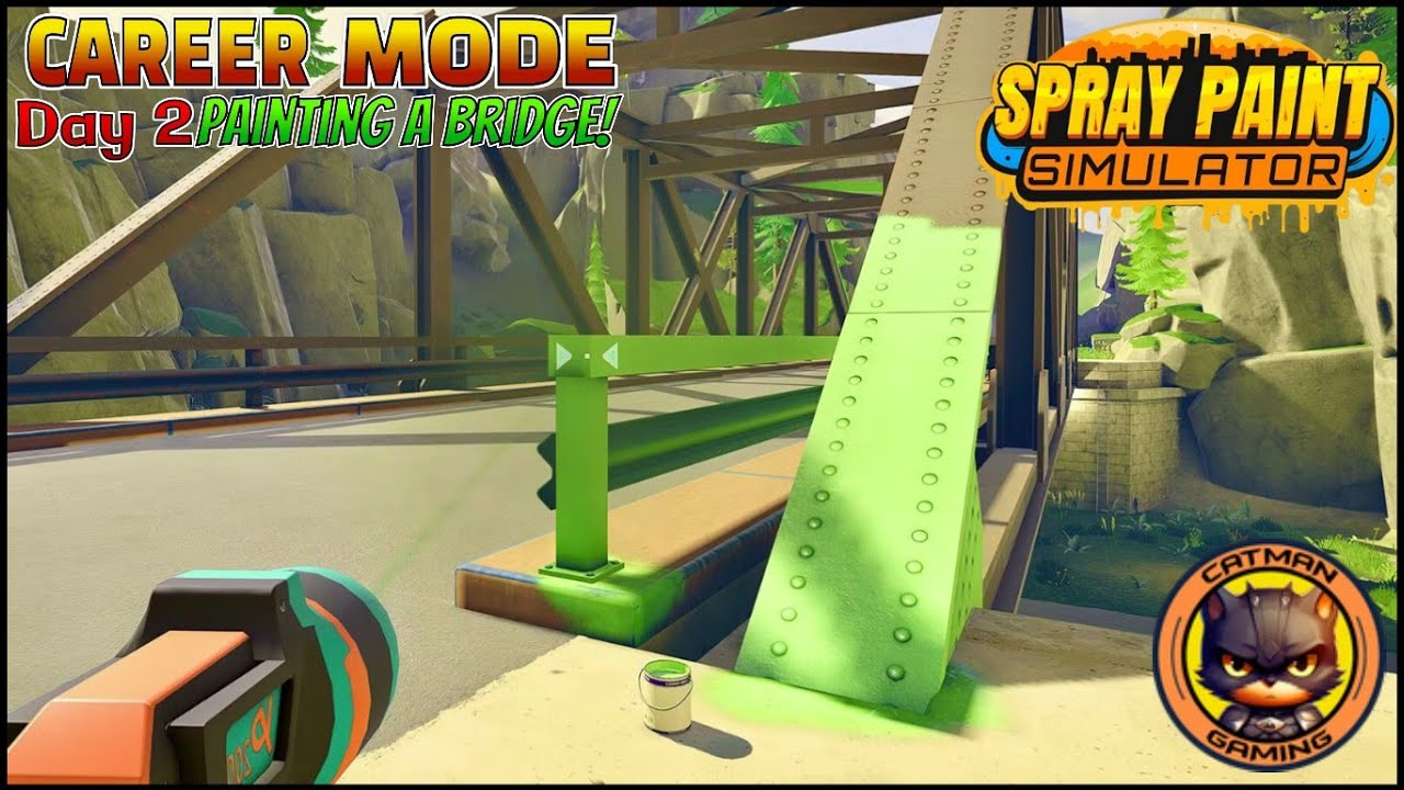 🔴Day 2 Career Mode: Painting A Bridge! | Spray Paint Simulator |