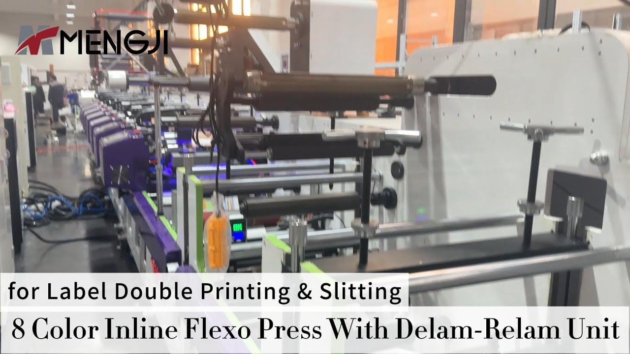 8-Color Inline Flexo Printing Machine With LED Drying System & Turn Bar & Slitting Unit for Label