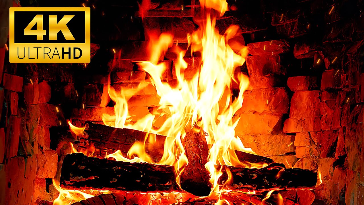 Relaxing Fireplace Ambience🔥High Quality Warm Fireplace 4K & Crackling Fire Sounds with Burning Logs
