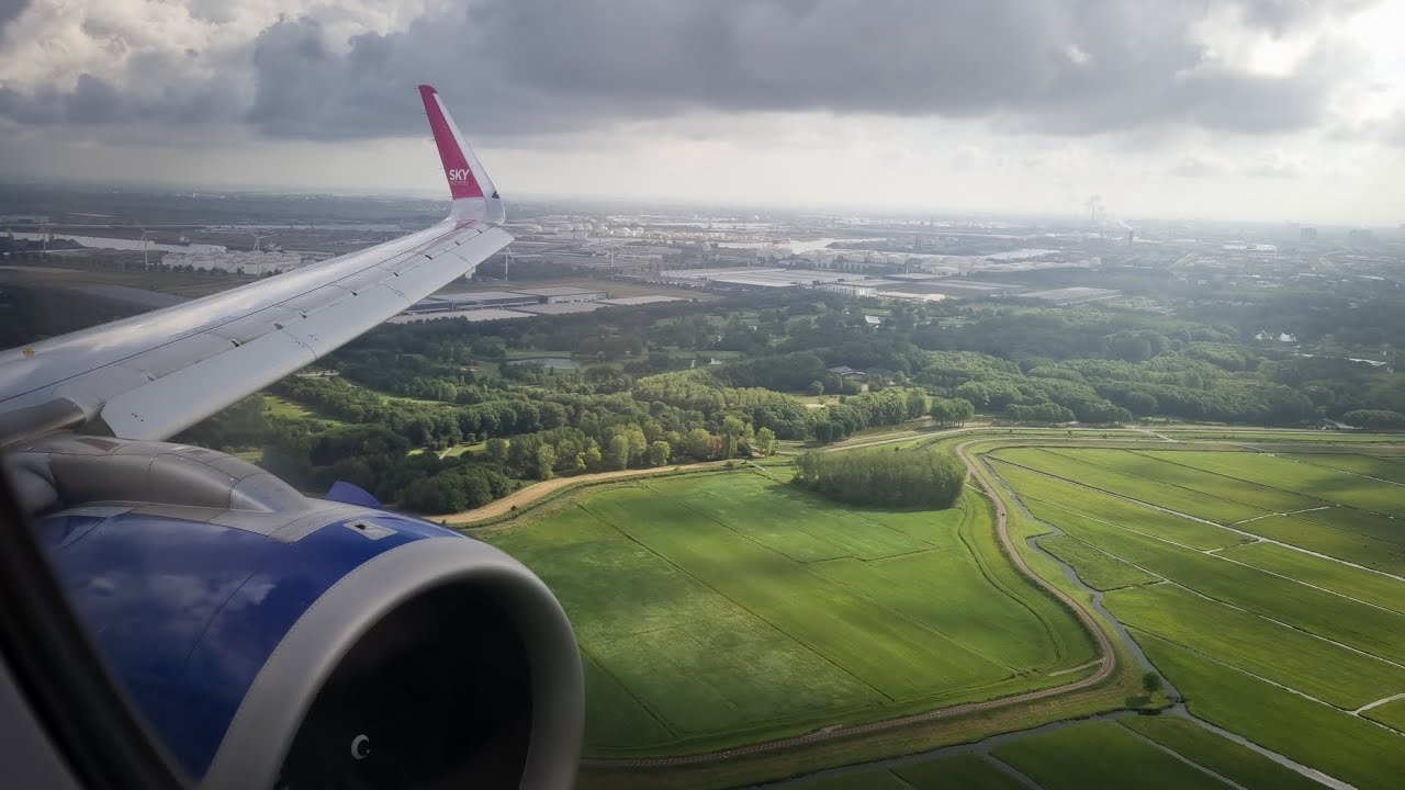 SkyExpress Airbus a320neo approach and landing at Amsterdam Airport Schiphol!