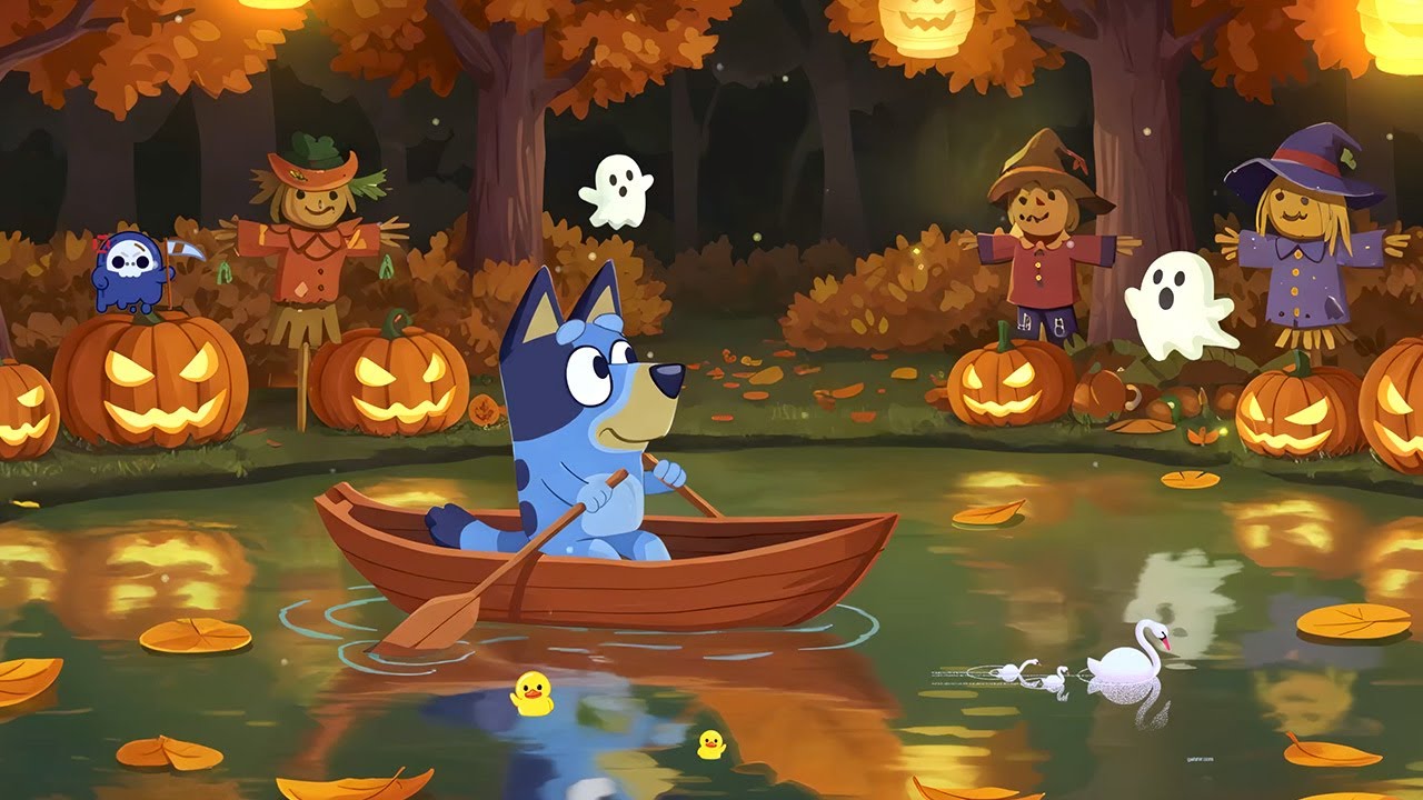Bluey's Magical Halloween Boat Ride 🎃 Calm & Peaceful Lofi Beats for Studying & Relaxing