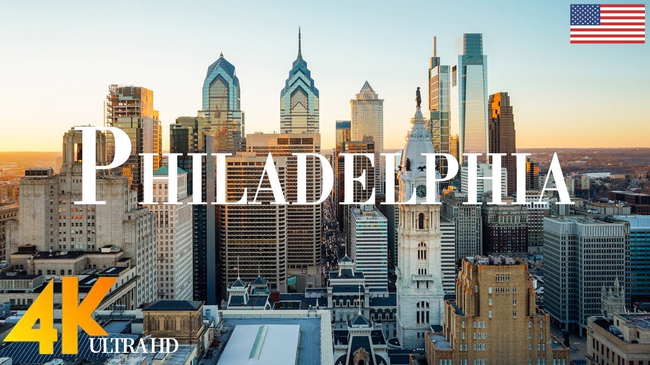 Philadelphia 4K drone view • Aerial View Of Philadelphia | Relaxation film with calming music
