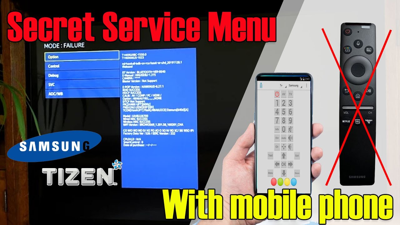 How to Access Secret Service Menu for Samsung Smart TV model with mobile phone