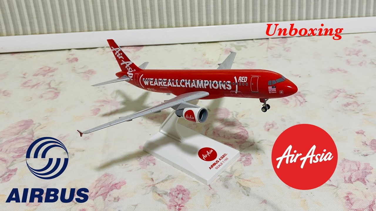 ✈️🅰️AirAsia We Are All Champion Airbus A320 Unboxing(ASMR)