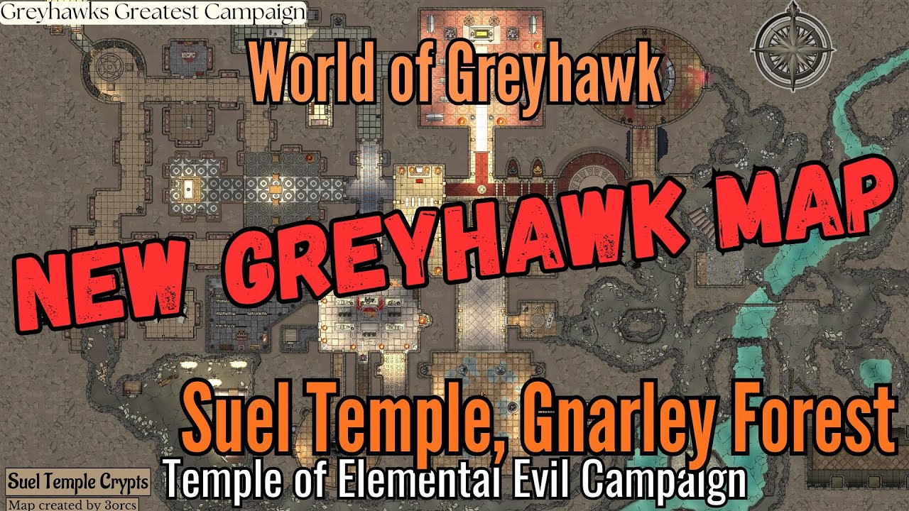 Склепы храма Суэл (уровень 2) — БЕСПЛАТНАЯ карта подземелья VTT DND для Greyhawk TOEE | 3orcs Ver...