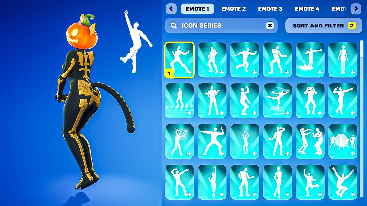 ВСЕ 384 ТАНЦА И ЭМОЦИИ СЕРИИ FORTNITE ICON (Глава 1 - Глава 7)