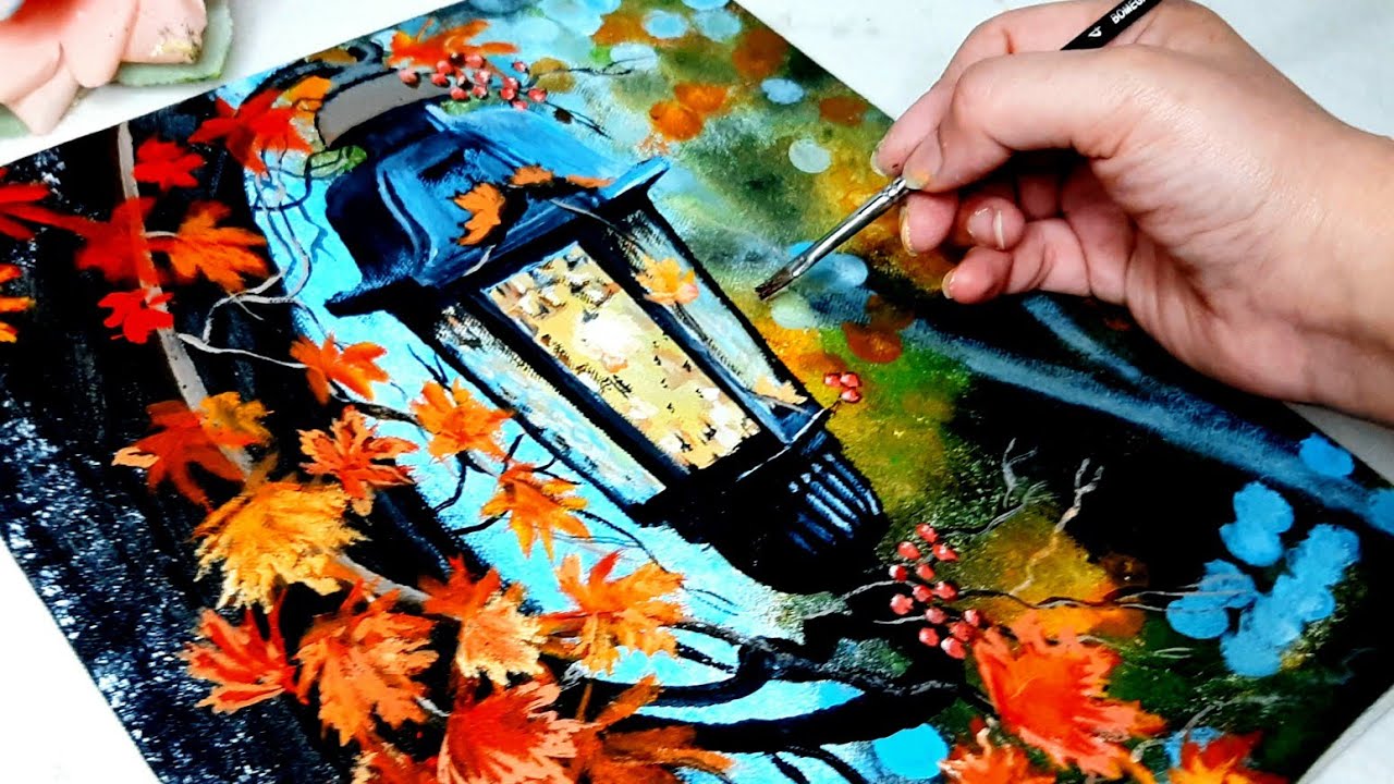 How to Draw Autumn Forest || Acrylic Painting step by step for beginners