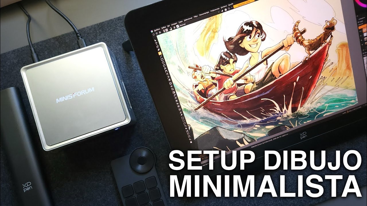 ¡ESTE MINI PC ES UNA BESTIA! Setup minimalista dibujo | Minisforum NAB6 Lite