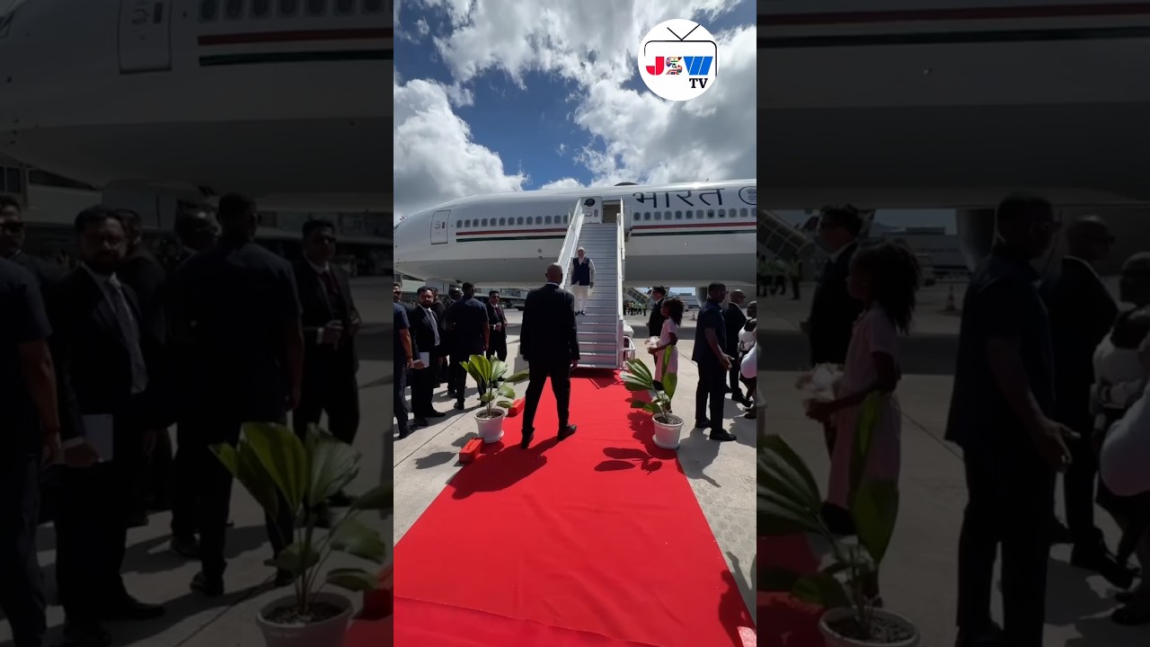 Pm Narendra Modi @ Landed in Seychelles.Deeply appreciate the warm welcome  by Dr. Patrick Herminie.
