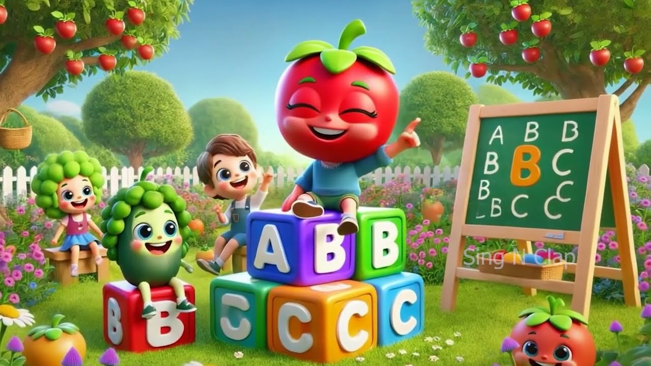 ABC Rhymes Learn the Alphabet with Dancing Vegetables! | Sing N Clap Nursery Rhymes & Kids Songs
