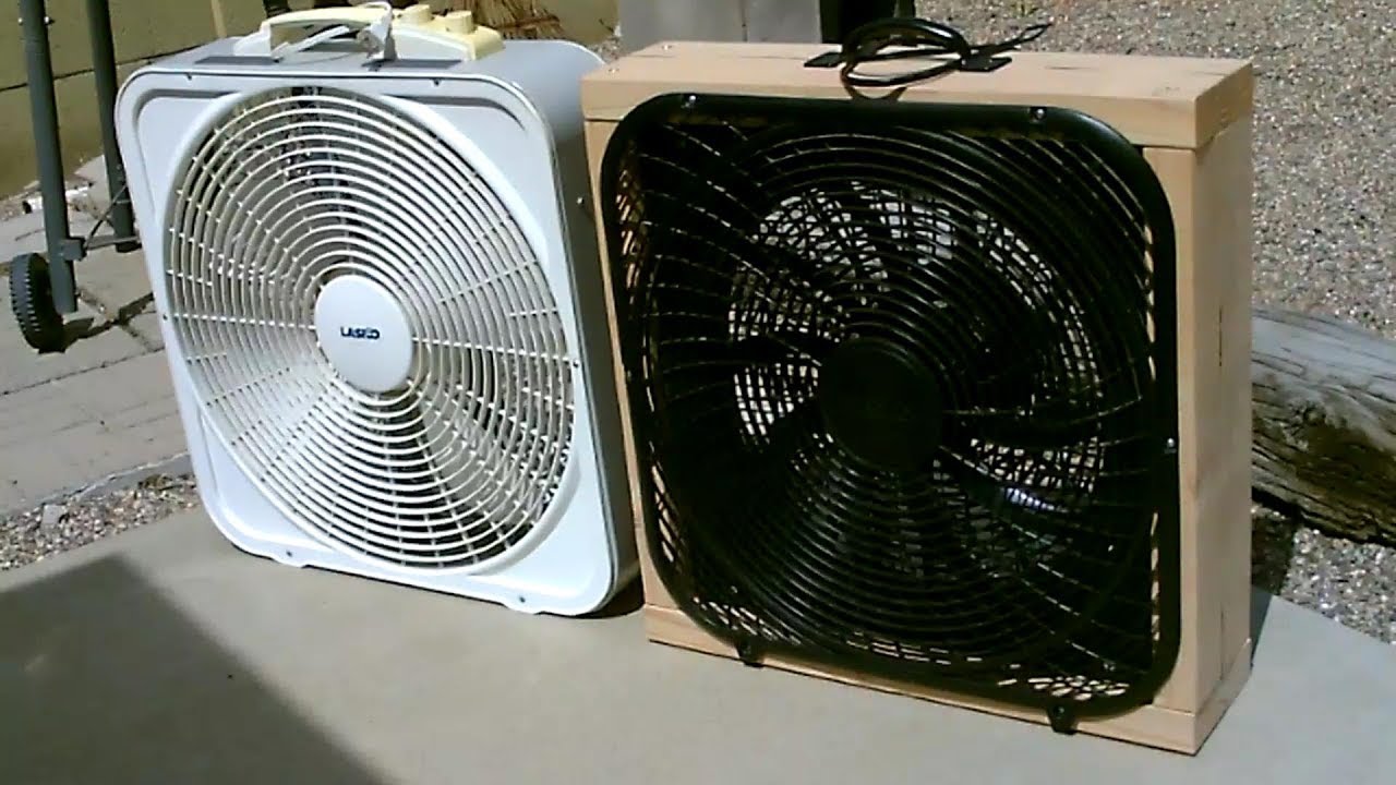 Homemade 12V DC Box Fan! - Full Size! - 100% solar! (or battery pwrd) - 100w panel/motor - Awesome!