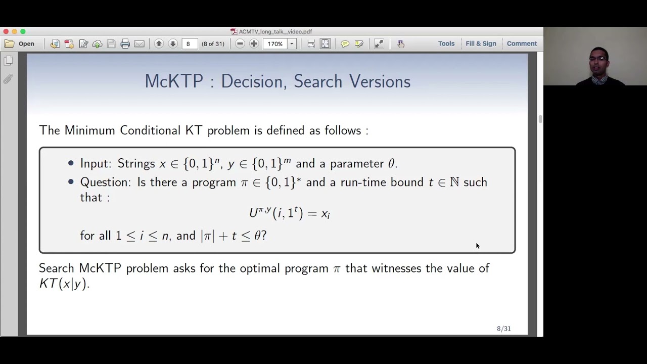 One way functions and a conditional variant  of MKTP