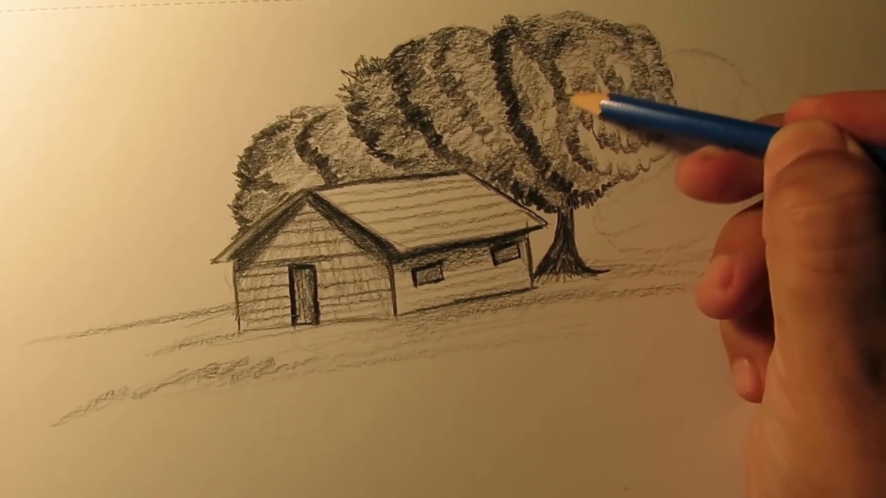 كيفية رسم منظر طبيعي بالرصاص - من الخيال