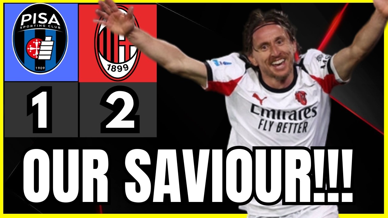 SAVED by Modric...  Pisa 1-2 Milan