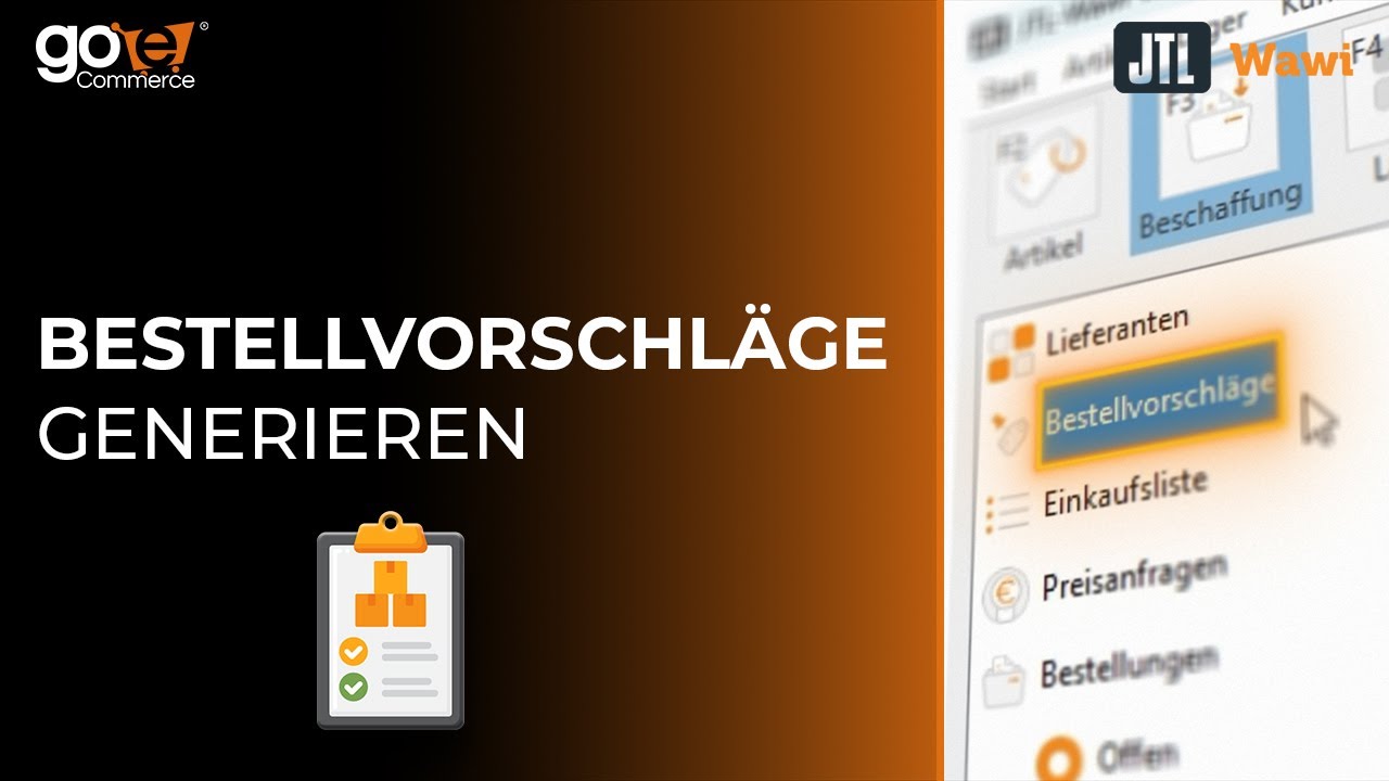 Bestellvorschl&auml;ge generieren | JTL-Wawi #tutorial #letsgoecommerce #jtl