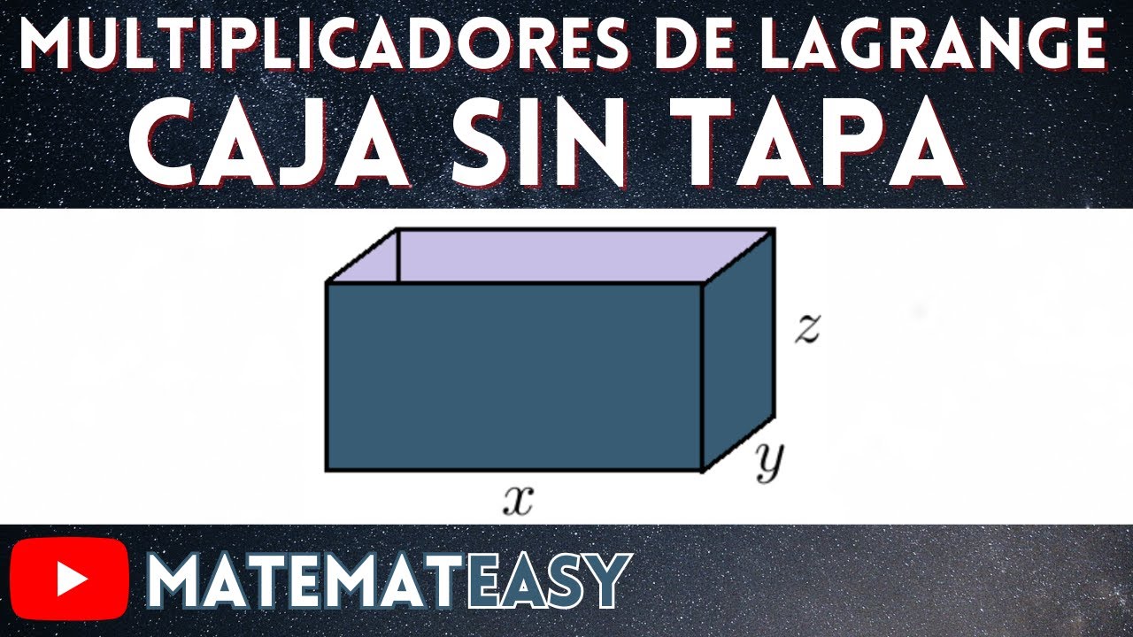 📌 Aplicación Multiplicadores de Lagrange en Tres Variables | Caja sin Tapa. Ejercicio 2