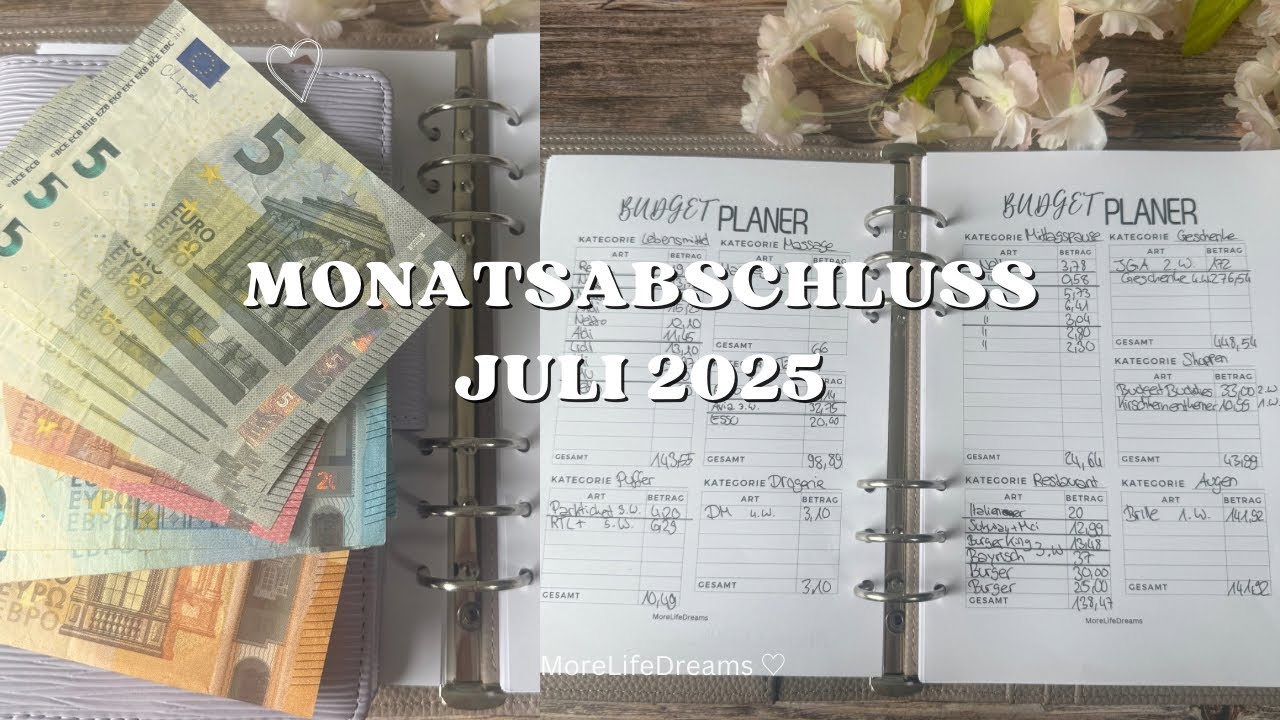 Monatsabschluss Juli 2025 + Alle Wochenabschlüsse 🩷 | Umschlagmethode #budgetieren 