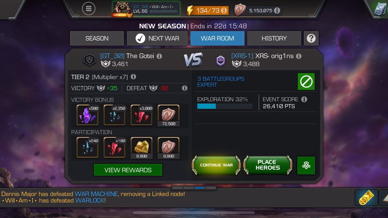 Alliance War S64W03 GT_30 vs [XRS-1] XRS- orig1ns