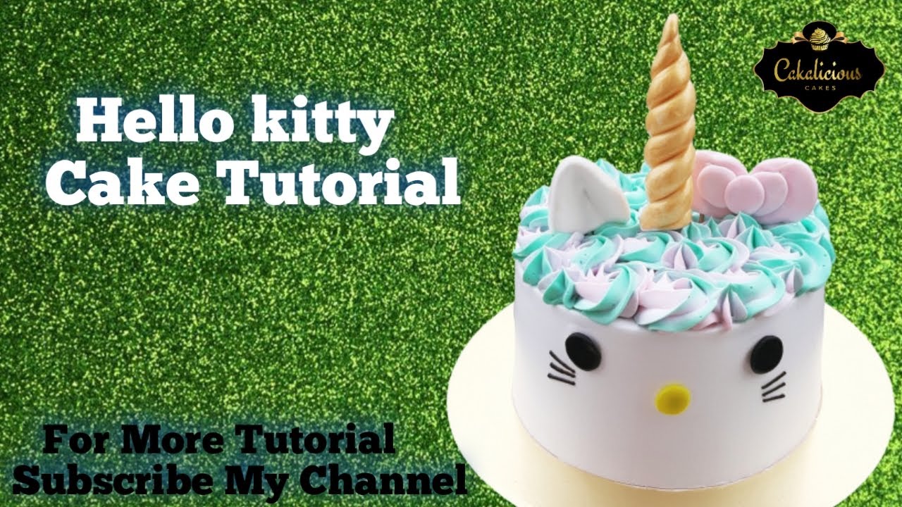 Easy hello kitty cake tutorial /hello kitty cake/cream cake/hello kitty cream cake