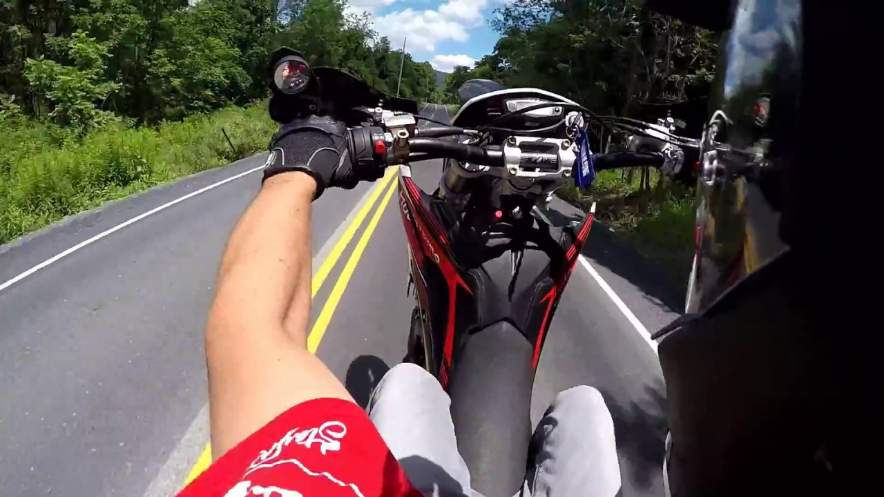 Husqvarna TE510 supermoto first ride / wheelie practice