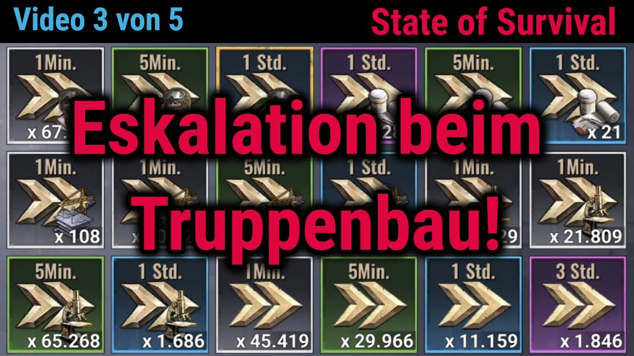 State of Survival -  Eskalation beim Truppenbau!👀 - 3. Tag State vs. State Push - Video 3/5